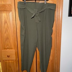 Torrid olive green paperbag pant
